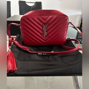 Saint Laurent Red Quilted Crossbody Bag